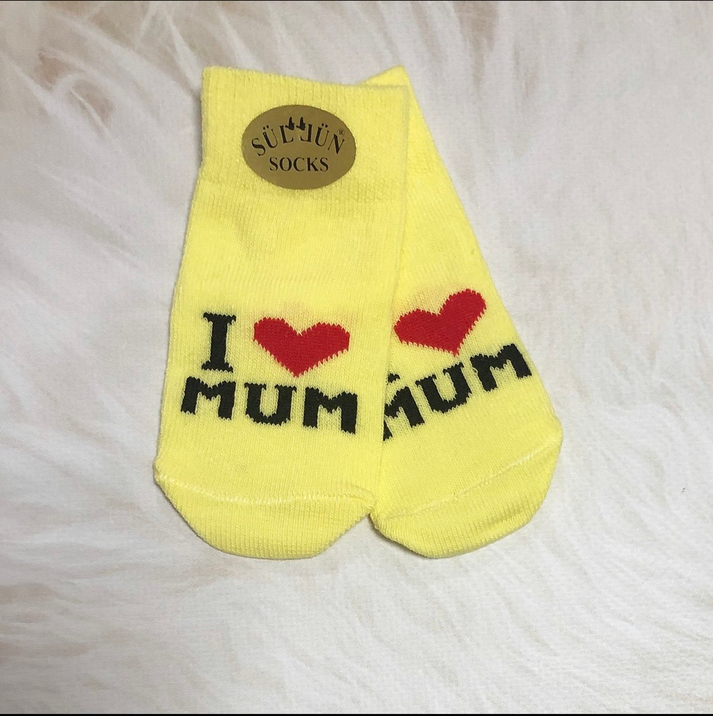 Шкарпетки "I love mum", котон ТМ "Sullun" (0-6 міс)