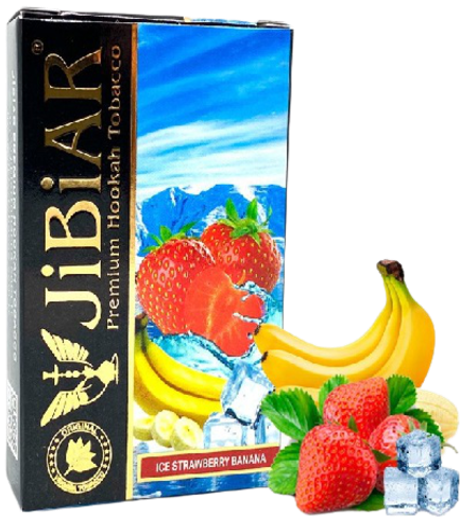 Табак Jibiar Ice Strawberry Banana (Джибиар Лед Банан Клубника) 50г