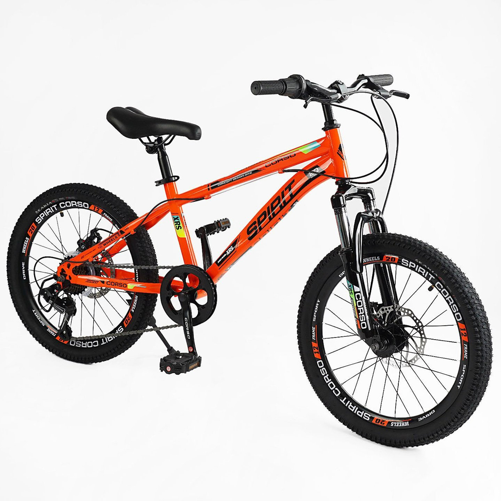 Детский спортивный велосипед 20 дюймов Corso Spirit, оборудование Shimano