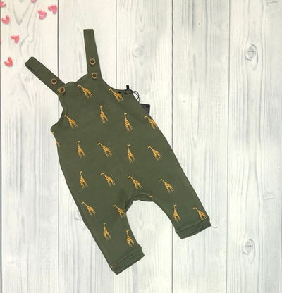 Напівкомбінезон "Жирафики", мустанг (трикотаж рубчик) ТМ "Divonette"