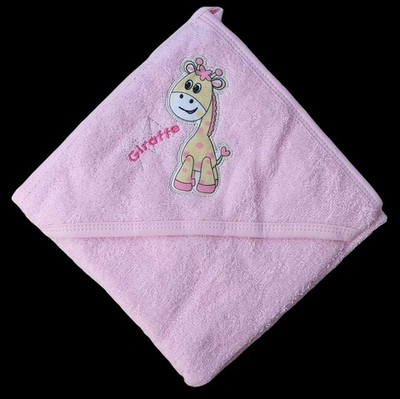 Рушник з капюшоном "Жирафеня" 75x80 см, махра ТМ "Ramel"