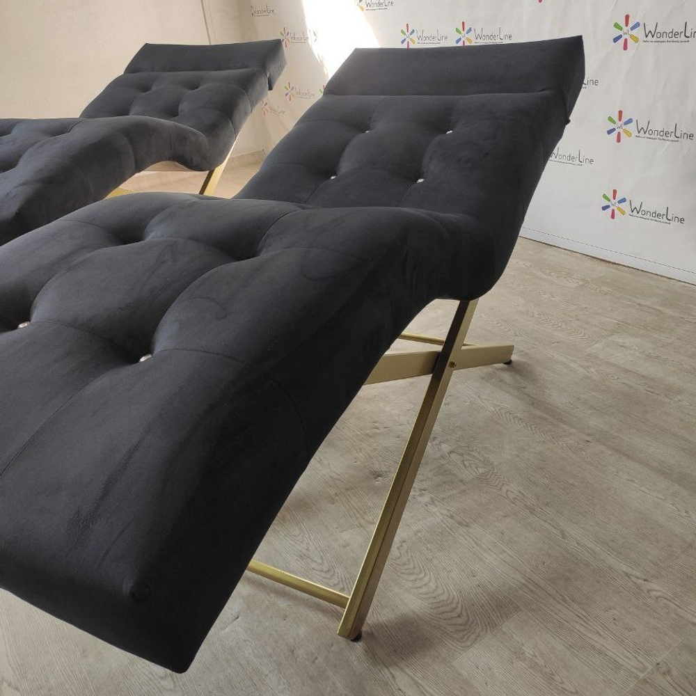 Анатомічна кушетка Tertio Gold зі стразами для лашмейкерів та бровістів