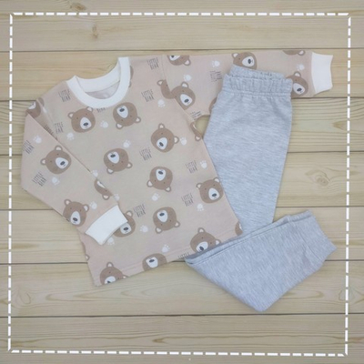 Костюм для дому та сну (піжама)  "Ведмедики", двунитка з начосом ТМ "Ua" (116 см)