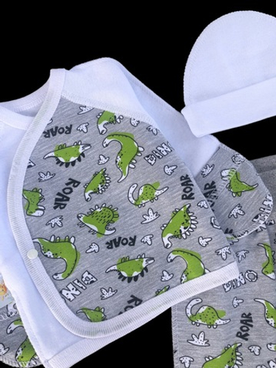 Комплект 3в1: льоля, повзунки, шапочка "Принт", інтерлок ТМ “Happy” (56 см)