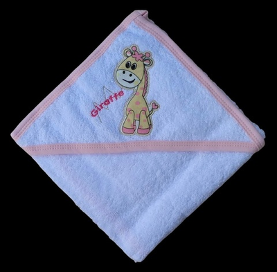 Рушник з капюшоном "Жирафеня" 75x80 см, махра ТМ "Ramel"