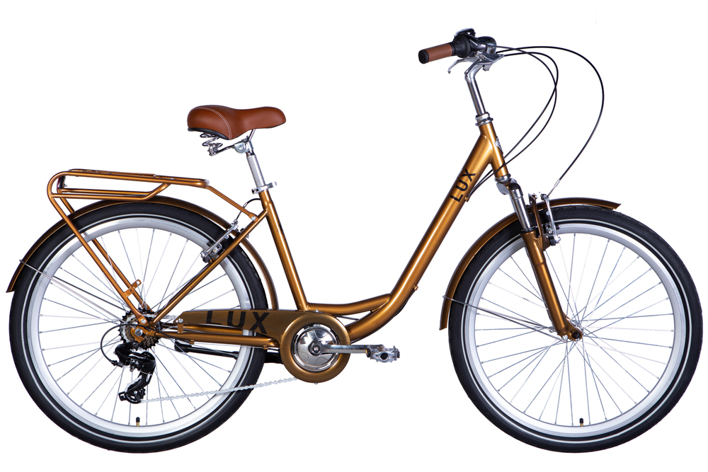 Велосипед міський 26 дюймів Dorozhnik Lux AM Vbr 2024 з багажником, рама 17"