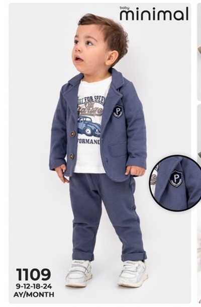 Костюм 3в1: піджак, штани, реглан "Old Garage", бавовна ТМ "Minimal"