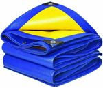 Тент 4х6м. Желто-синий. "Патриот". Плотность 90г\м2. От дождя, снега для тени. Усиленный край