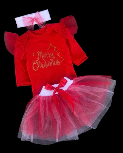 Костюм "Merry Christmas": спідниця, боді, повʼязка, футер, фатин ТМ "UA"