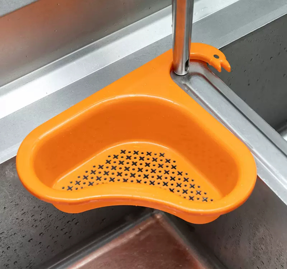 Сливная корзина на раковину оранжевый