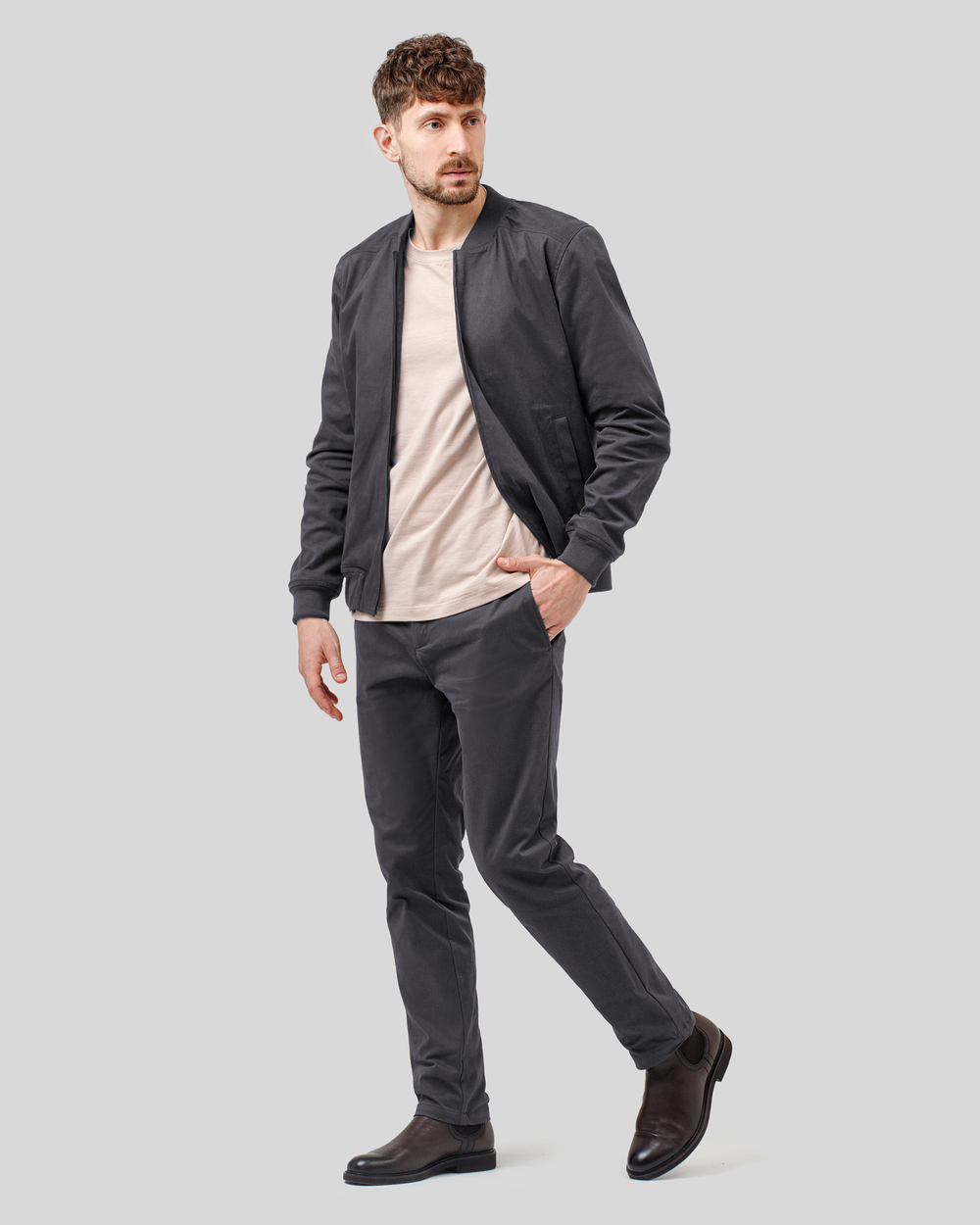 Бомбер чоловічий Casual антрацит (арт. 6862300102)