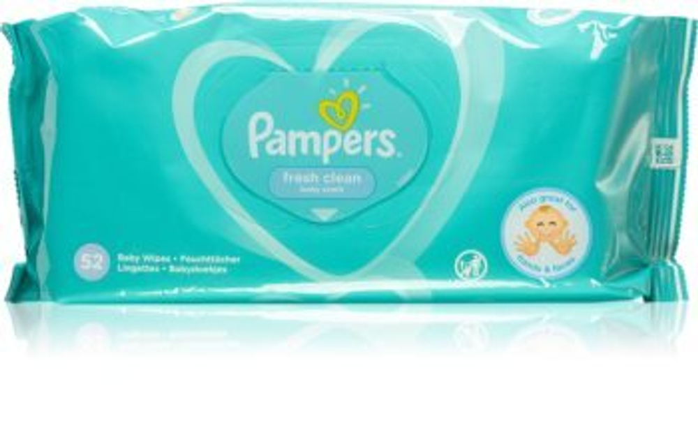 Серветки вологі 52 шт, Pampers Fresh clean
