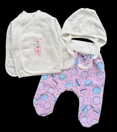 Комплект 3в1: льоля, повзунки, шапочка "Смаколики", футер ТМ “Happy ТОТ” (56 см)