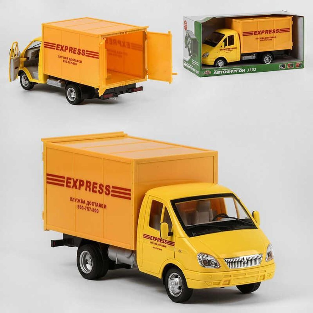 Игрушечный грузовик (фургон) Газель 9123 В (12/2) “Play Smart” &quot;Почта&quot;/ инерционный, на батарейках, открывается кузов, свет, звук/Желтый
