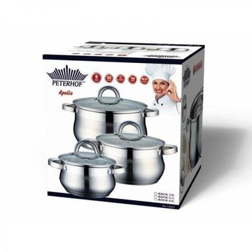 Набір каструль Peterhof PH 15237 6 попер.