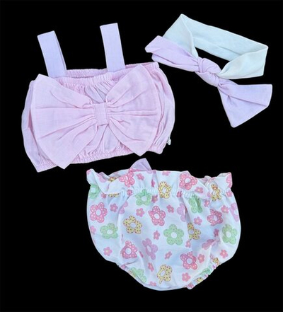 Костюм 3в1: топ, блумери, пов'язка "Бантик", бавовна ТМ "Paulina"