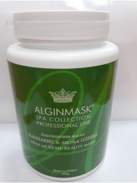 Альгінатна маска для обличчя канабіс & листя оливи Peel off Hemp beauty mask, Alginmask