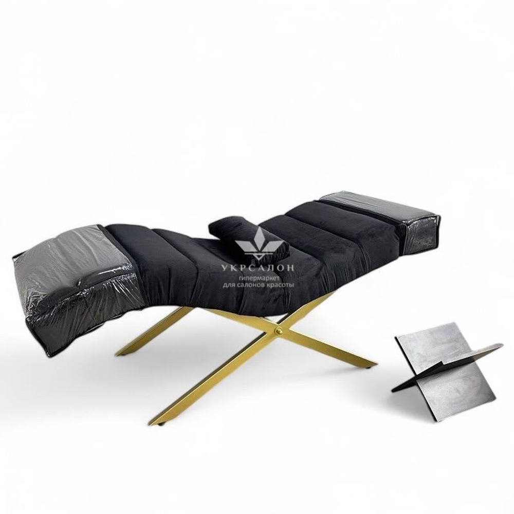 Анатомічна кушетка Mark 555-03 з підголовником та поперечною прошивкою для лашмейкерів та бровістів