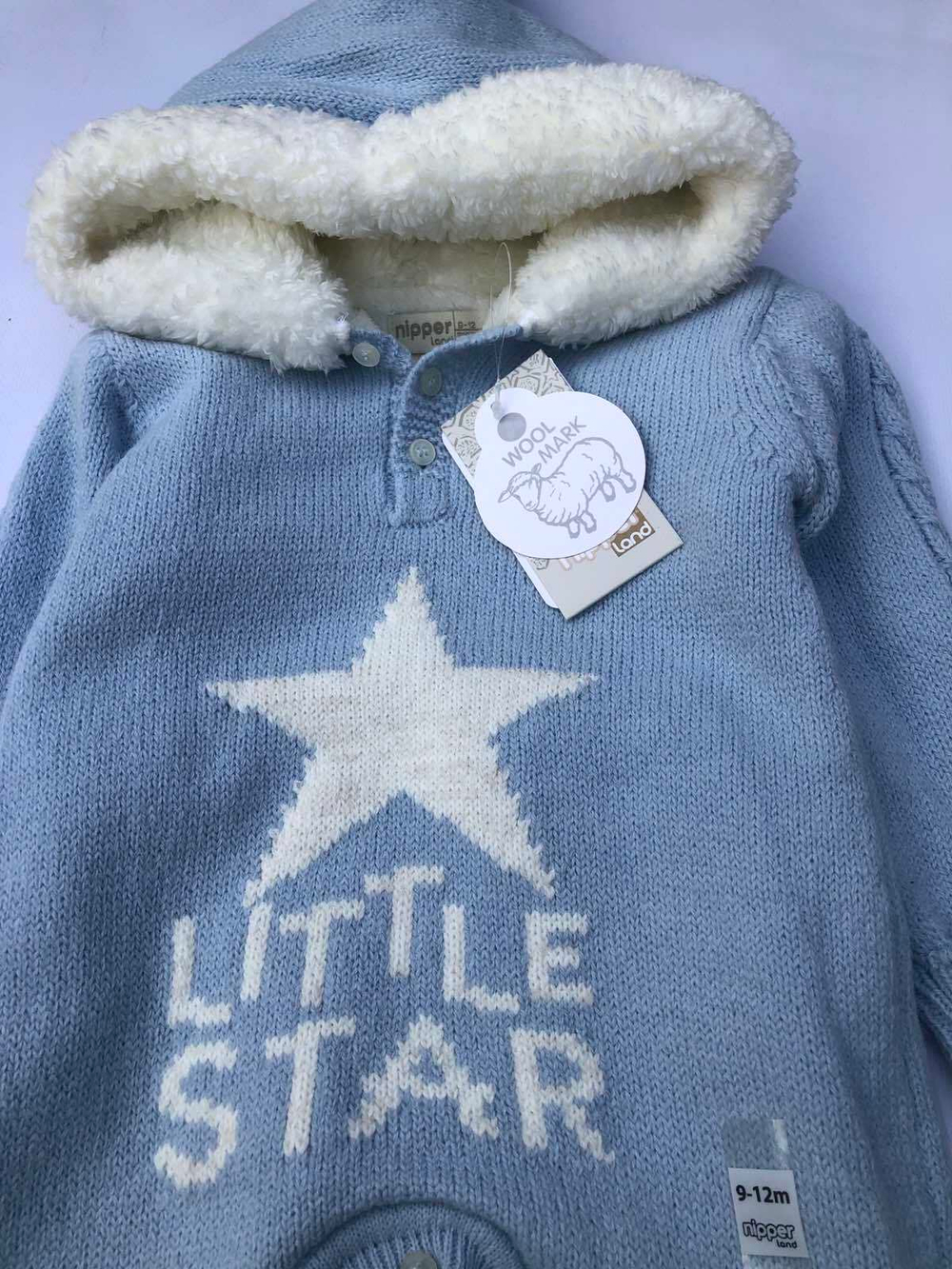 Комбінезон з капюшоном "Little Star", вовна Мериноса ТМ "Nipperland" (74 см)