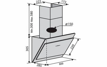 Витяжка VENTOLUX VIENNA 60 BK (700) PB
