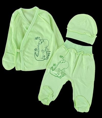 Комплект 3в1: льоля, повзунки, шапочка "Принт", інтерлок ТМ "UA" (56-62 см)