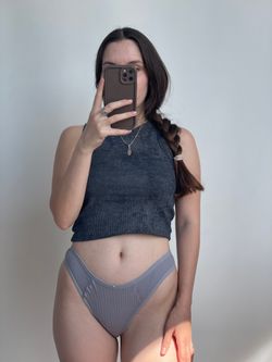 Стрінги в рубчик з вставками спереду