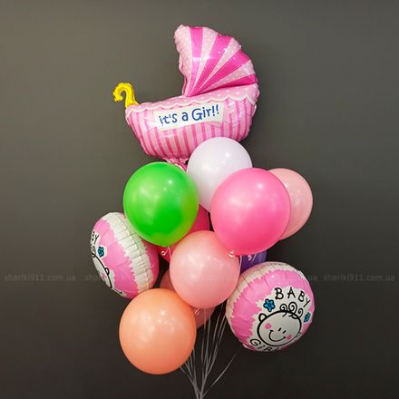 Шары на выписку девочки: яркие