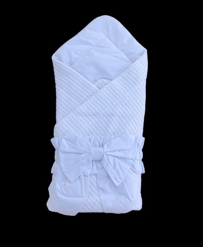 Конверт-ковдра з бантом, піке-косичка, 80*80 см ТМ "Ua"