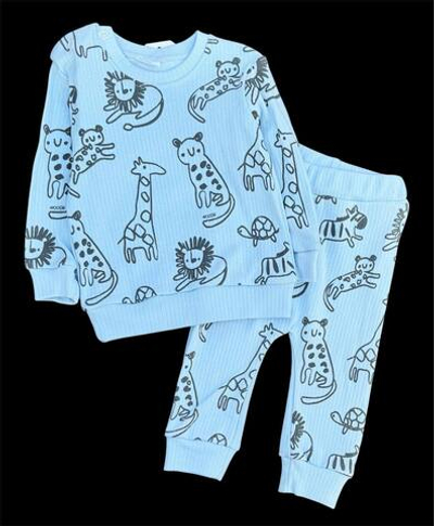 Костюм 2в1: світшот, штани "Звірята", бавовна рубчик ТМ "Woops"