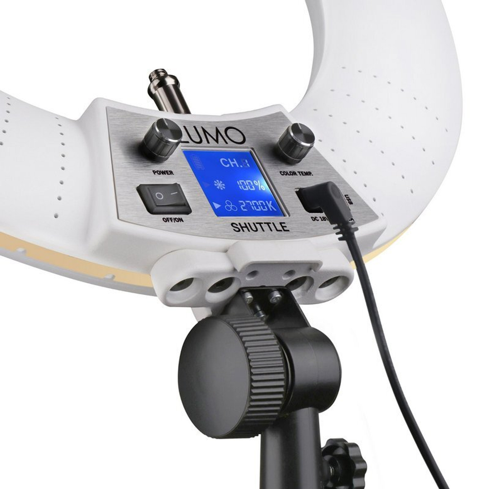 Кольцевая лампа на штативе Lumo Shuttle, диаметр 45 см, 105W