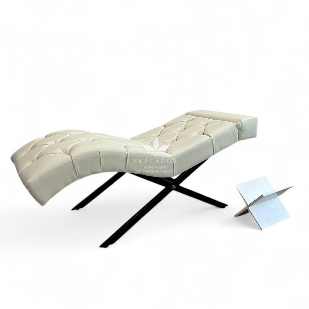 Анатомическая кушетка Mark 555-06 с пуговицами и подголовником для лашмейкеров и бровистов