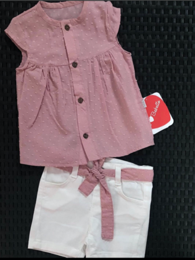 Костюм 2в1: блуза, шорти, батист, стрейч-котон "Bebetto" (104 см)