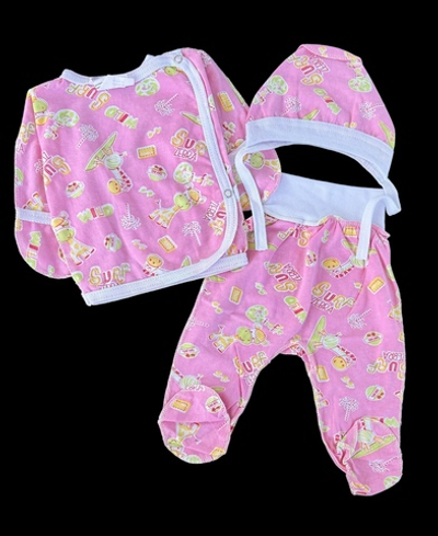 Комплект 3в1: сосрочечка, повзунки, шапочка, кулір ТМ "UA" (56 см)