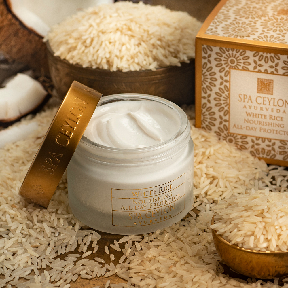 Крем протектор омолаживающий для сухой кожи Белый рис 100 г, SPA Ceylon