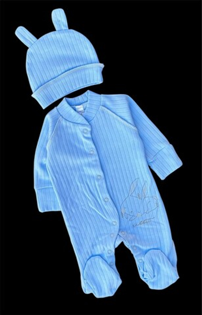 Чоловічок із шапочкою "Зайченя", трикотаж рубчик ТМ "Mario Kids"