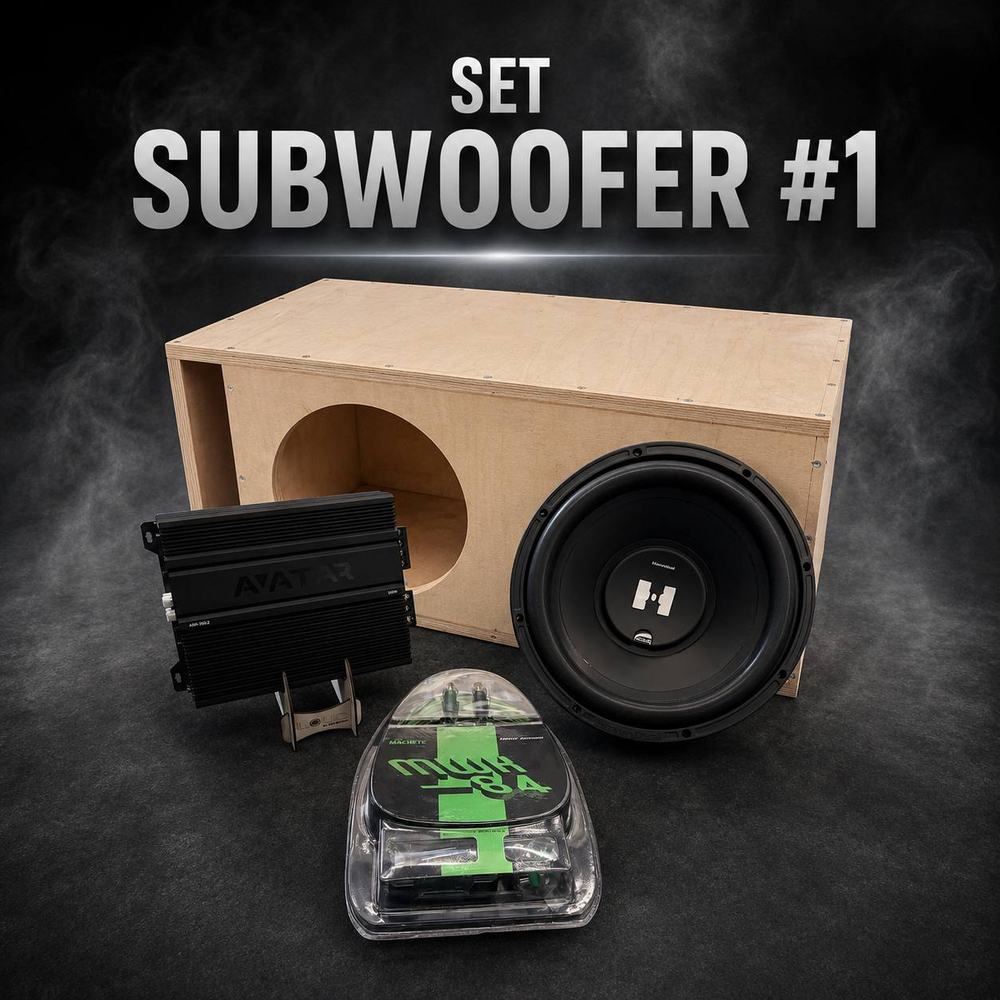 Komplet subwoofer + pojačalo + kutija + kablaza #1