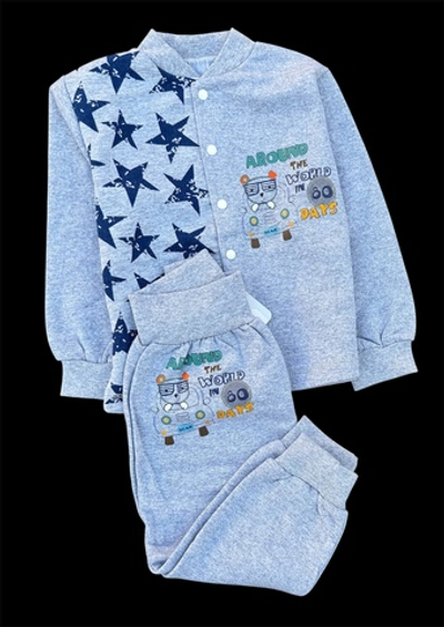 Костюм 2 в 1: кофта, штани "Принт", футер ТМ "Happy ToT" (80 см)