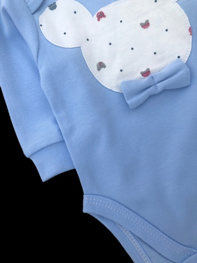 Комплект 3в1: боді з довгим рукавом, повзунки, шапочка "МІккі", інтерлок ТМ “Ua” (62 см)