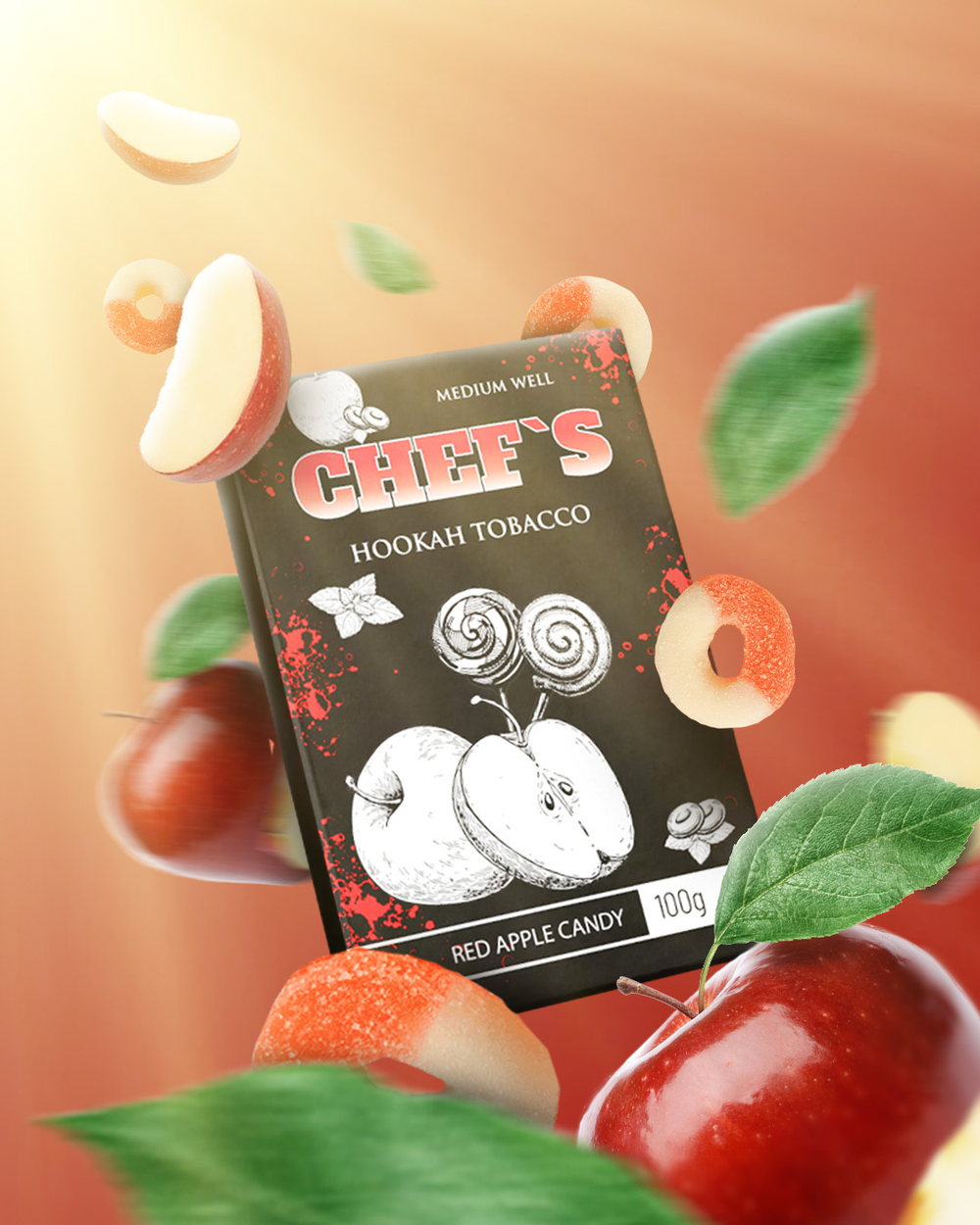Табак для кальяна Chef’s Red Apple Candy (Яблочная Конфета)