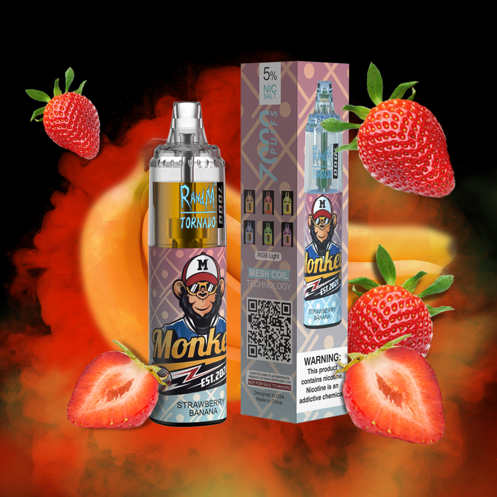 RandM Tornado 7000 Strawberry Banana 5% nic