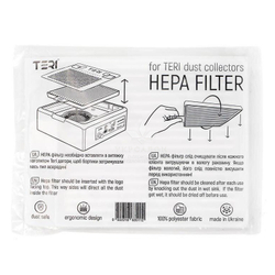 Настільна манікюрна витяжка з фільтром Hepa Teri Turbo M, колір чорний (сітка золота)