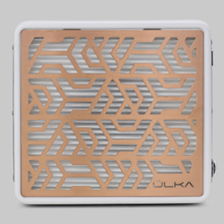 Витяжка для манікюру настільна Ulka Pemium з фільтром, колір білий (сітка рожеве золото)