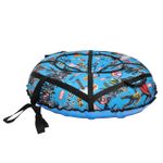 Надувные санки-ватрушки  для катания с горки "Марвел blue" диаметр 100 см. (Оксфорд, ПВХ)