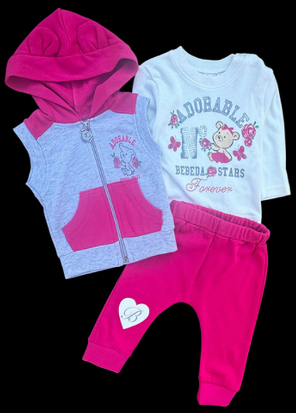 Костюм 3в1: жилетка, реглан, штани "Adorable", двунитка, бавовна ТМ "BebeDa"