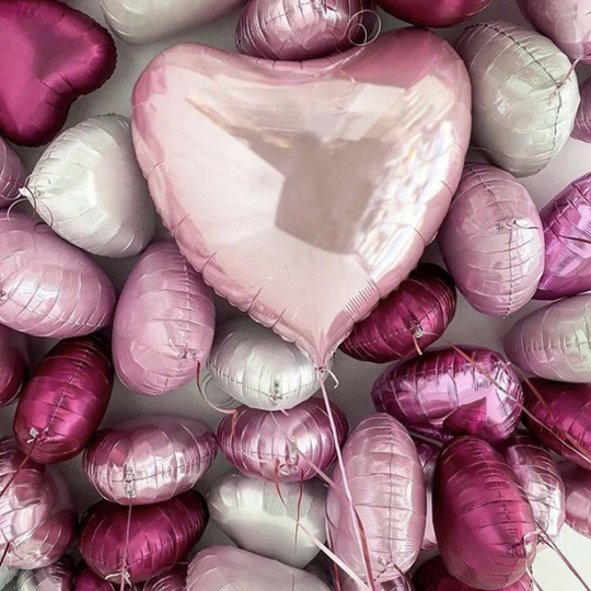 Кульки сердечки у рожевих відтінках