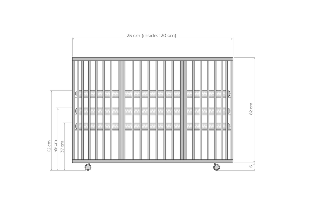 Детская кроватка-трансформер Ingvart Smart Bed 9 в 1 Oval (60*72) с сердечками