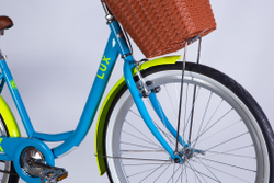 Велосипед городской 26 дюймов Dorozhnik Lux Velosteel 2025 с корзиной и багажником, рама 17"
