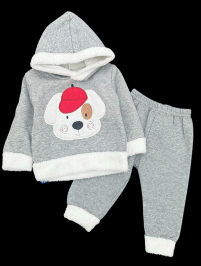 Костюм 2 в 1: світшот з капюшоном, штани "Песик", двунитка з начосом ТМ "Goknes"