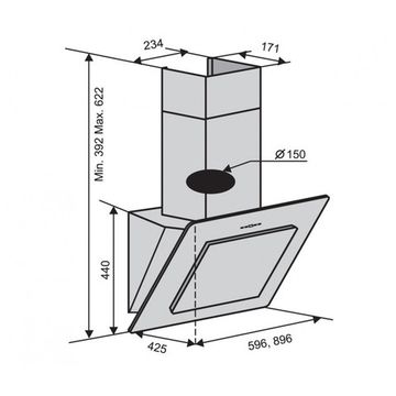 Витяжка VENTOLUX TREVI 90 BK (1000) TC IT