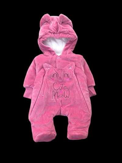 Комбінезон з капюшоном "Кицюня", велюр. синтепон, бавовна ТМ "ЛяЛя"
